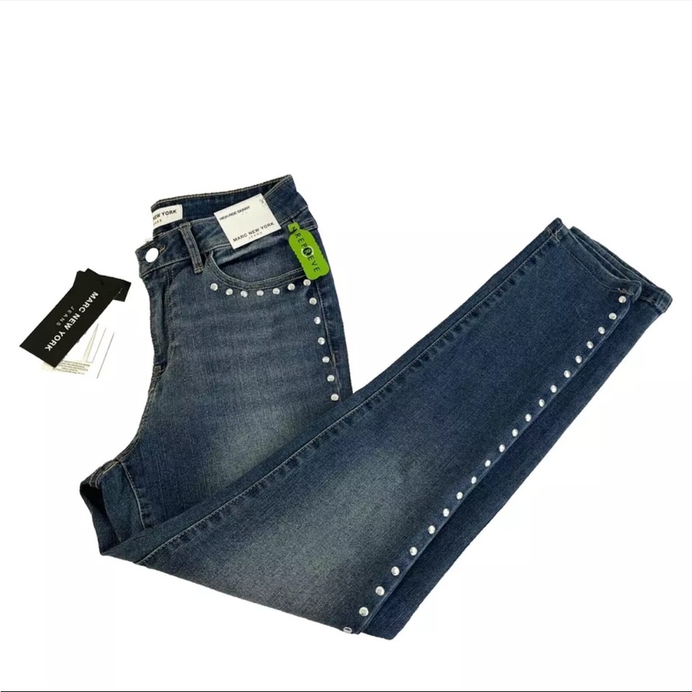 New Women’s Marc New York High Rise Skinny‎ Studded Jeans Sz 2 NWT
